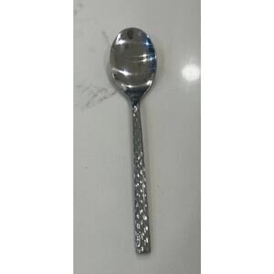 Brandani Soup Spoon 7” Diamond Pattern 18/10 Stainless Steel made in Italy